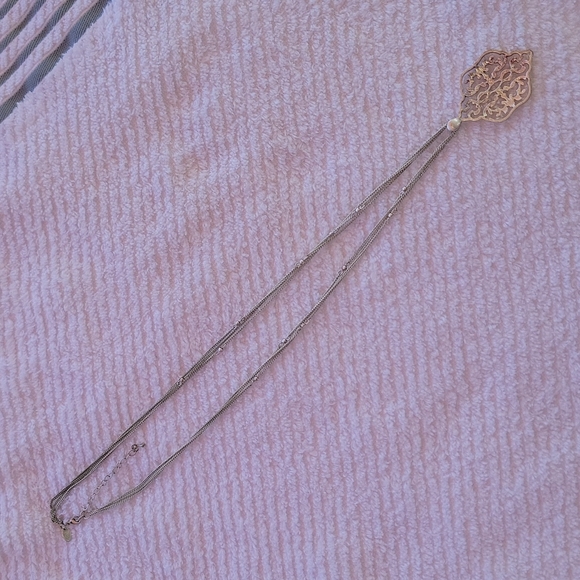 Lia Sophia Long Silver Pendent Necklace!!! - Picture 2 of 6